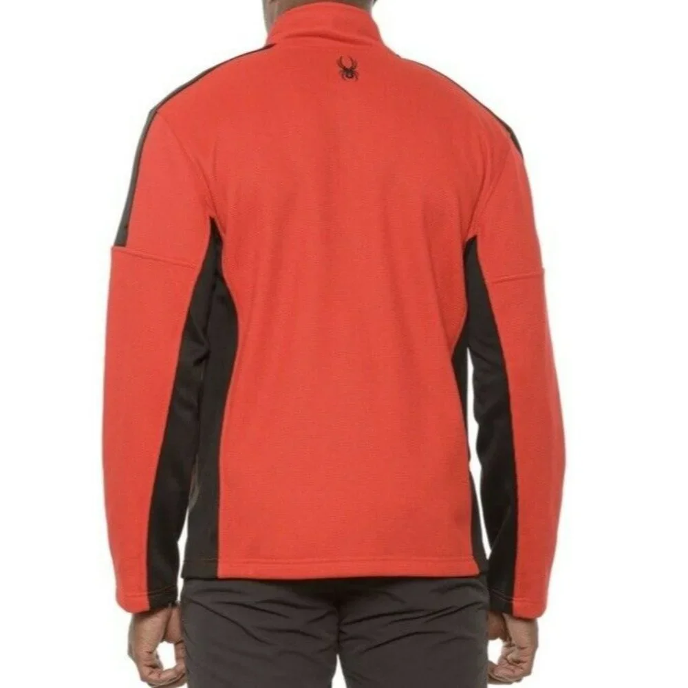 New $129 Spyder Men Mendoza Bonded Sweater Fleece Full-Zip Jacket Red Medium‎